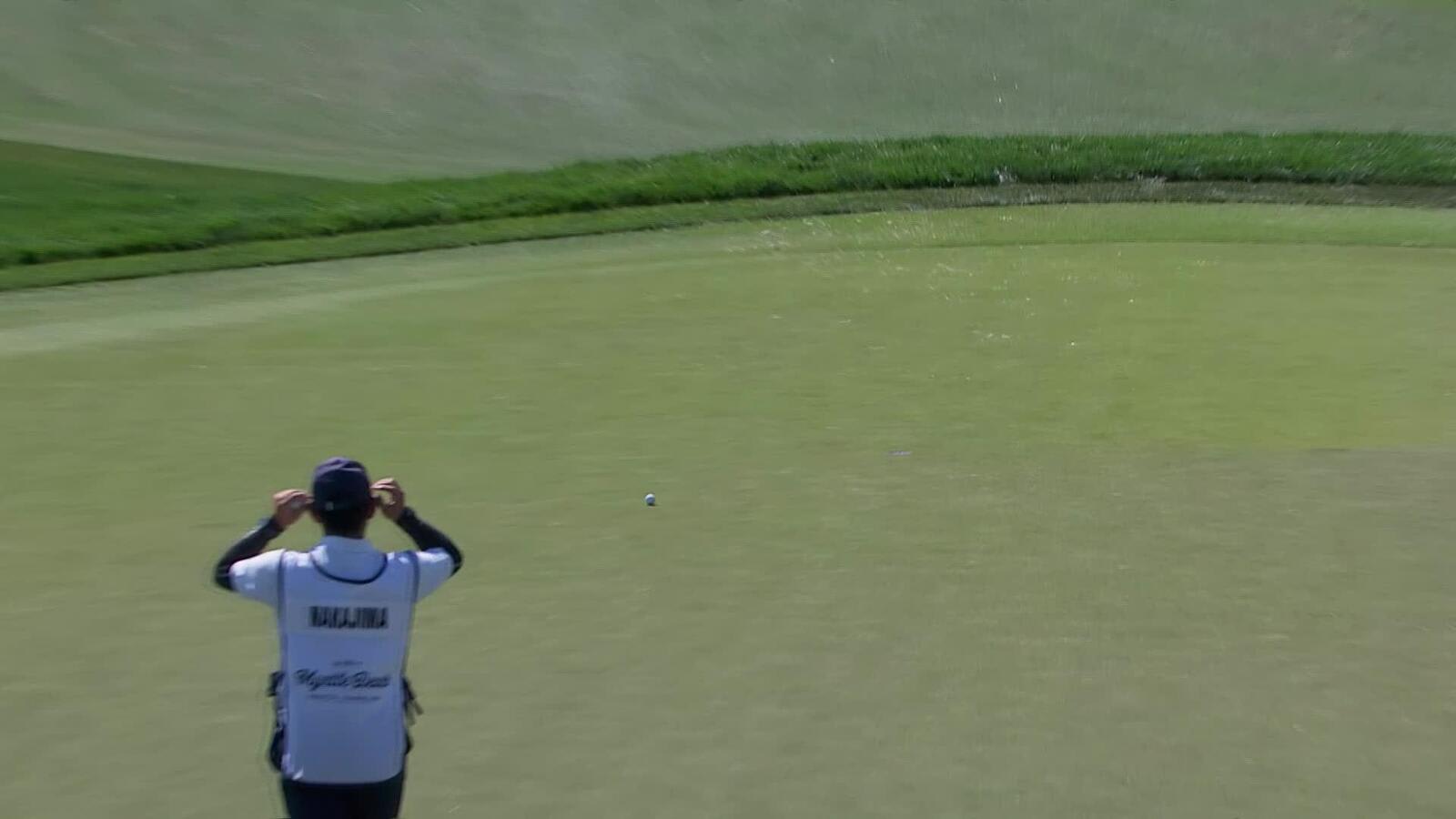 Brooks Koepka sinks 5-foot putt for birdie on No. 15 at ONEflight Myrtle