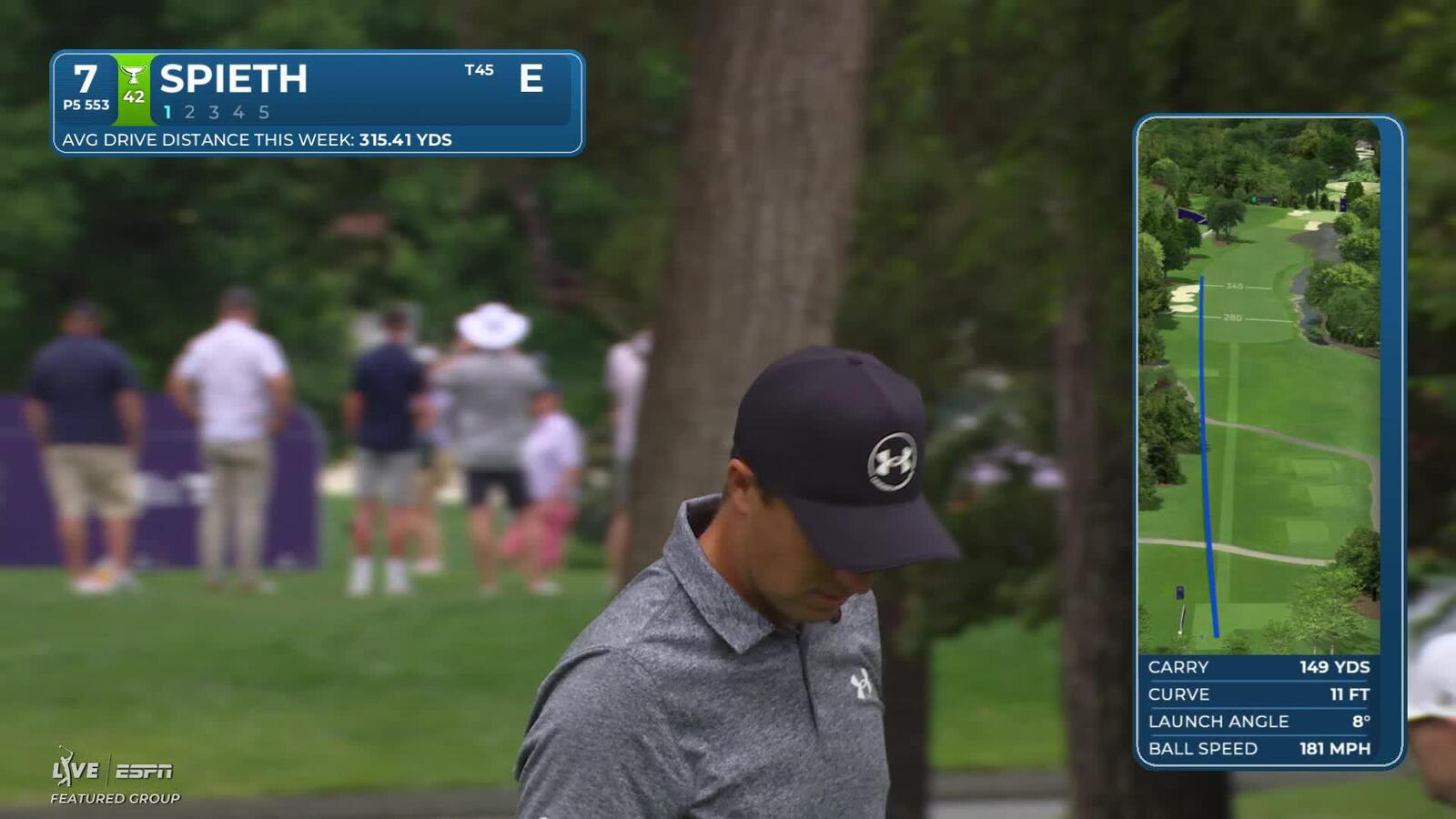Jordan Spieth drains massive 66-foot eagle putt on No. 7 at Truist Championship
