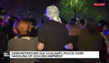 Demonstrators sue UCalgary, police over handling of 2024 encampment