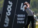 Jon Rahm of Legion XIII on the green during day two of LIV Golf Virginia at Trump National Golf Club.