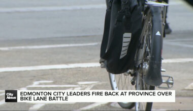 Edmonton city leaders fire back at province over bike lane battle