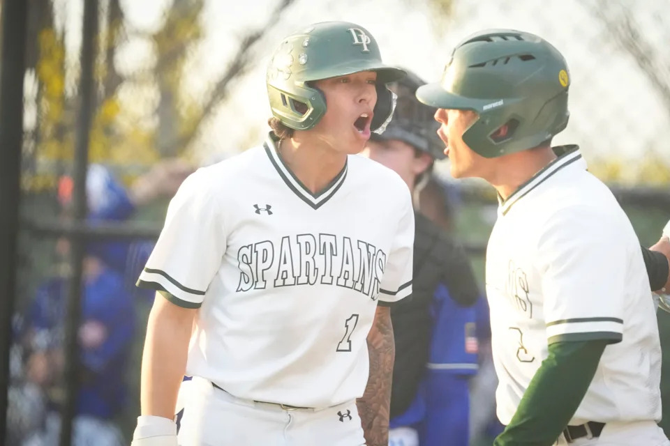 DePaul senior Jason Amalbert (1) celebrates during a game against the Passaic Tech Bulldogs at DePaul Catholic, Mar 30, 2026, Wayne, NJ, United States.