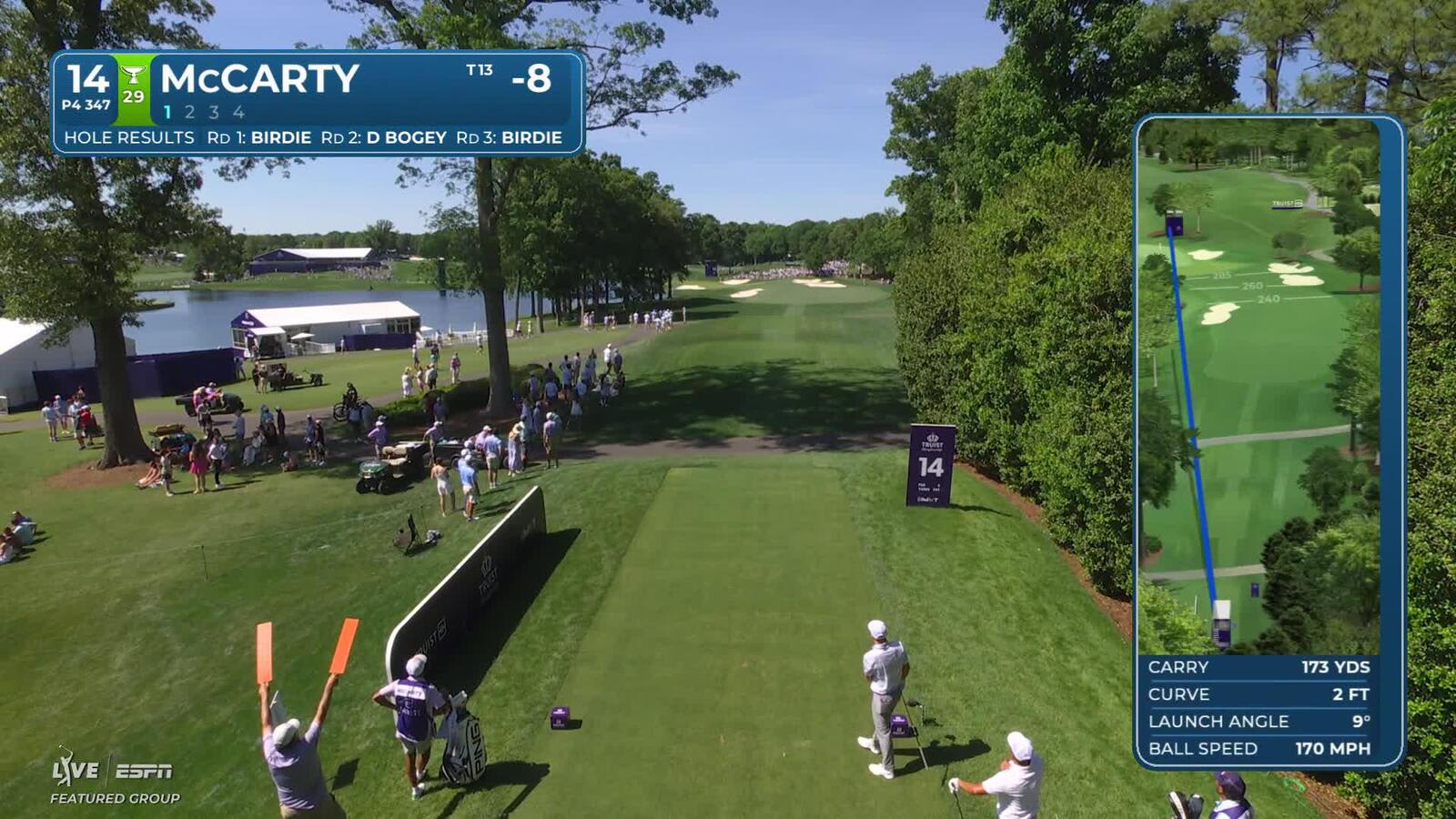 Matt McCarty's drive sets up birdie on No. 14 at Truist Championship
