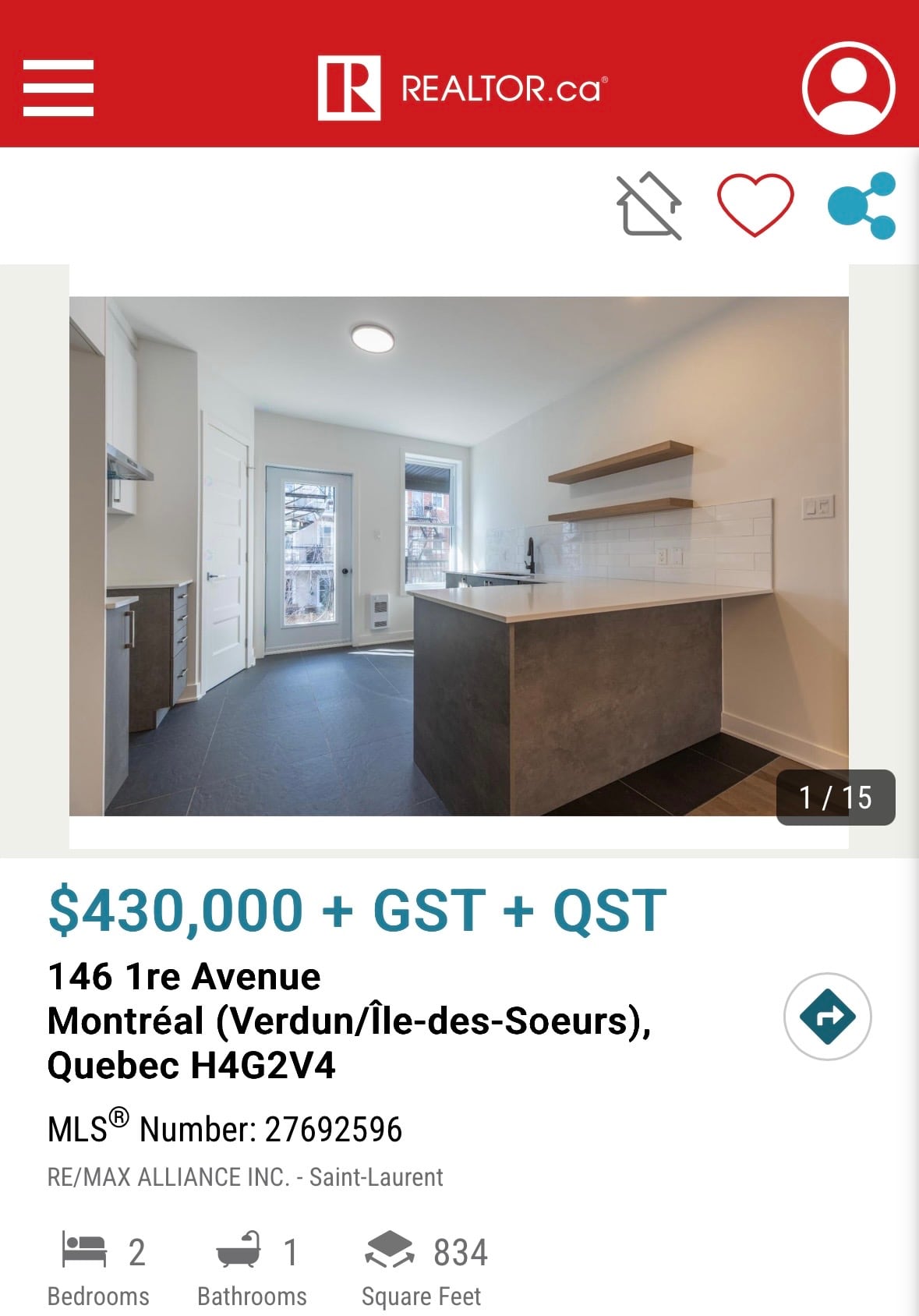Real estate listing for an undivided condo.