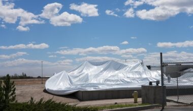 Red Deer indoor sports facility closed and evacuated after strong winds damage structure