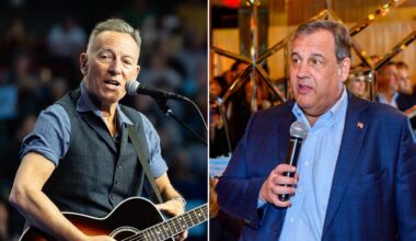 Bruce Springsteen appears to leave former Gov. Chris Christie hanging at concert