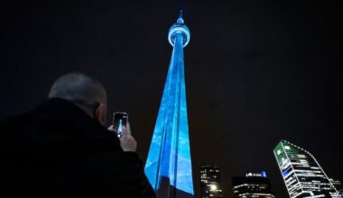 300 people, 75 projectors, 1 night: Inside Drake's audacious CN Tower light show