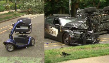 Senior critically hurt, two police officers injured in Vancouver crash