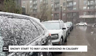 Snowy start to May long weekend in Calgary