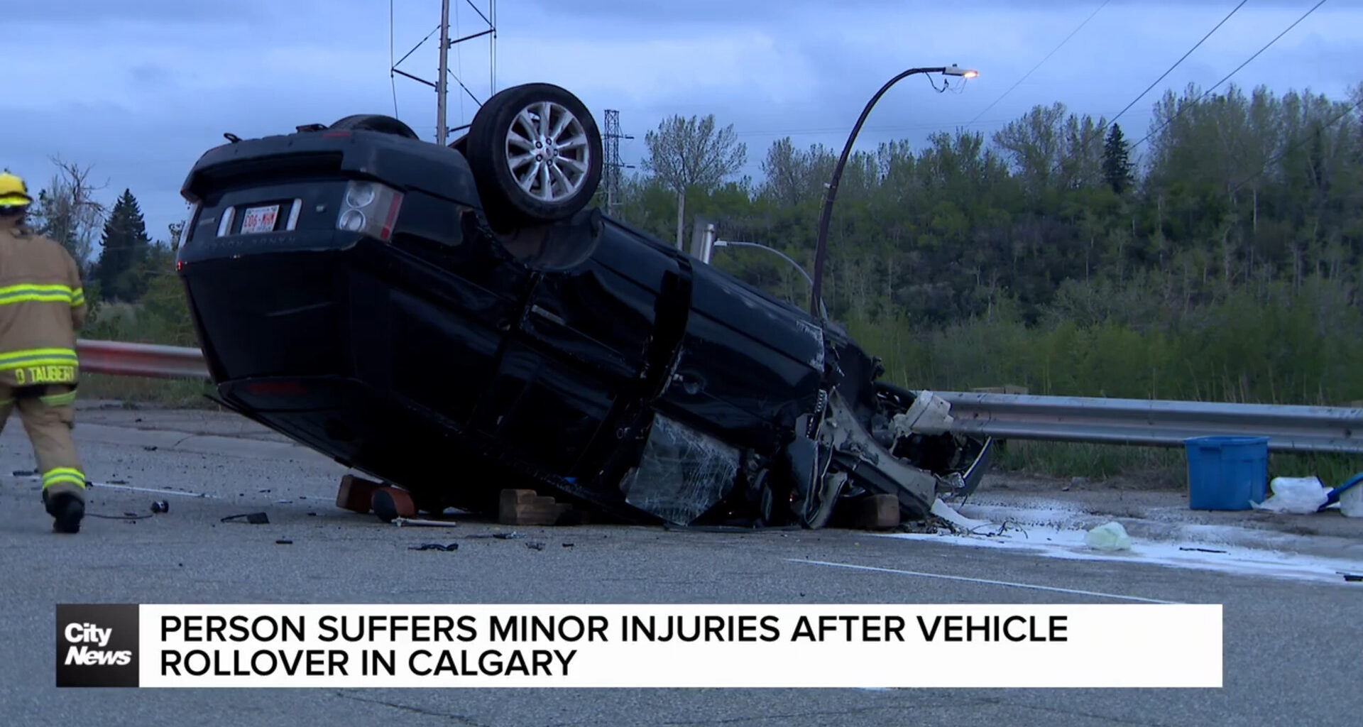 Person suffers minor injuries after vehicle rollover in Calgary
