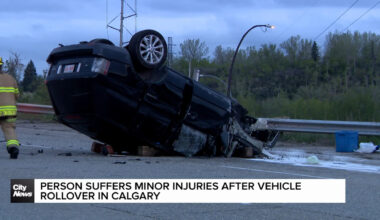 Person suffers minor injuries after vehicle rollover in Calgary