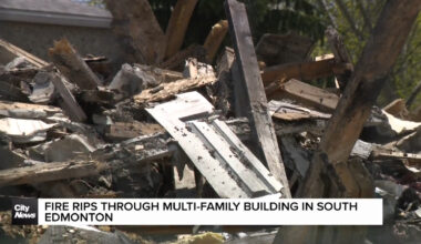 Fire rips through multi-family building in South Edmonton