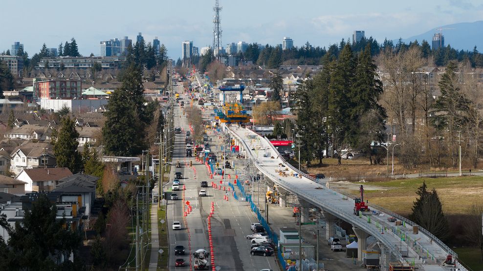 surrey langley skytrain construction march 2026