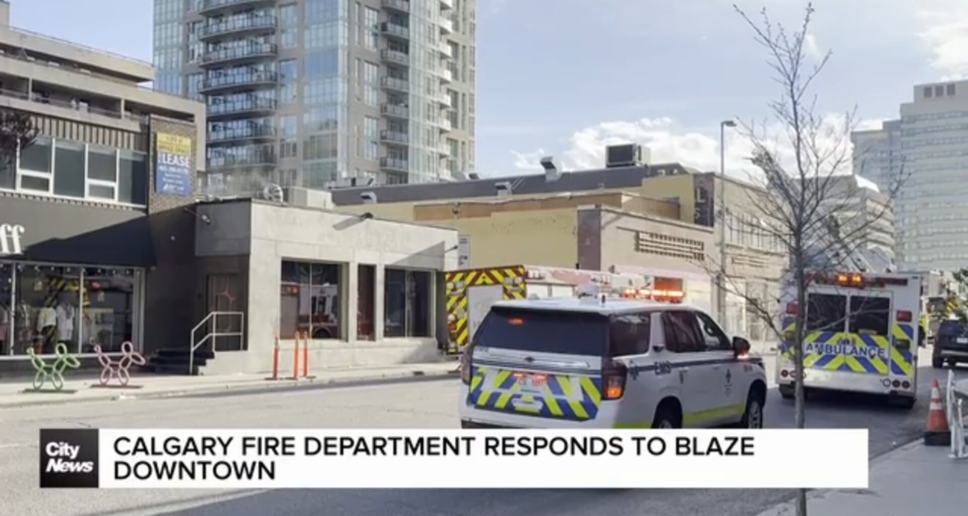 Calgary Fire Department responds to blaze downtown