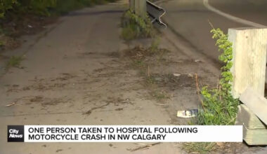 One person taken to hospital with serious injuries following a motorcycle crash in NW Calgary