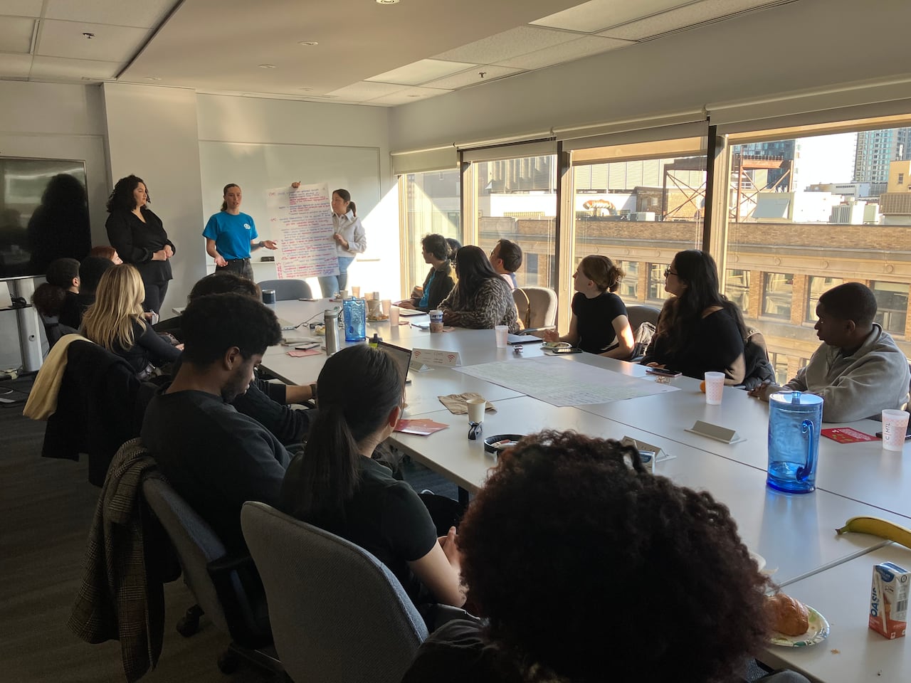 A group of people at a meeting