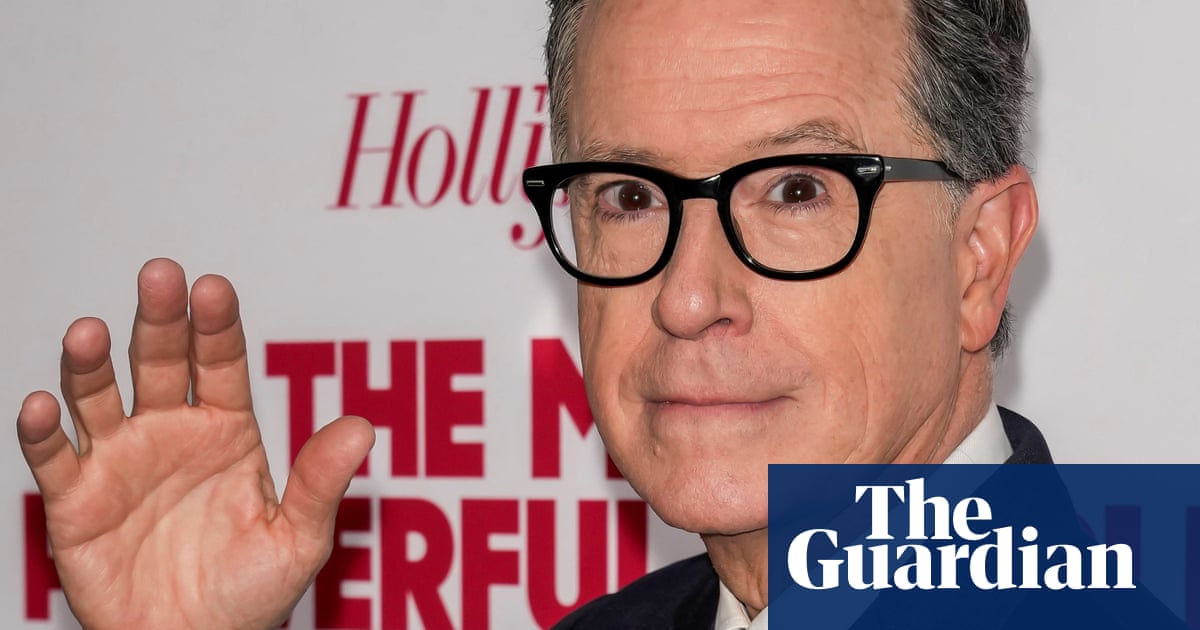 ‘He had a unique ability to be human’: late-night TV says goodbye to Stephen Colbert | Stephen Colbert
