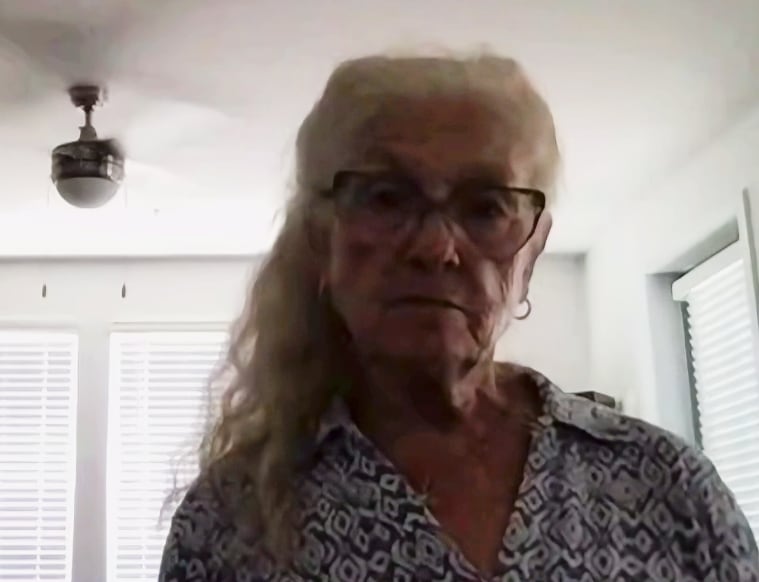 A woman being interviewed.