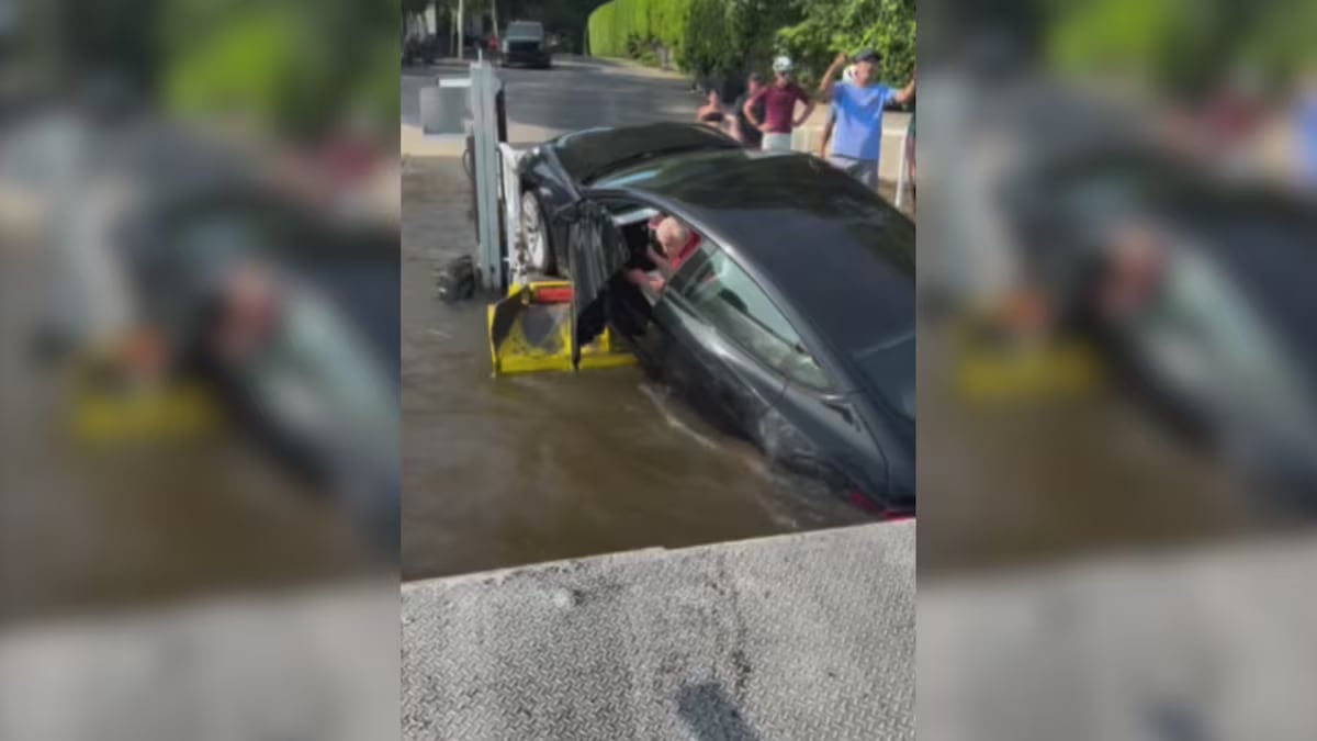 car in water