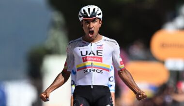 CHIAVARI, ITALY - MAY 20: Jhonatan Narvaez of Ecuador and UAE Team Emirates - XRG celebrates at finish line as stage winner during the 109th Giro d'Italia 2026, Stage 11 a 195km stage from Porcari to Chiavari / #UCIWT / on May 20, 2026 in Chiavari, Italy. (Photo by )