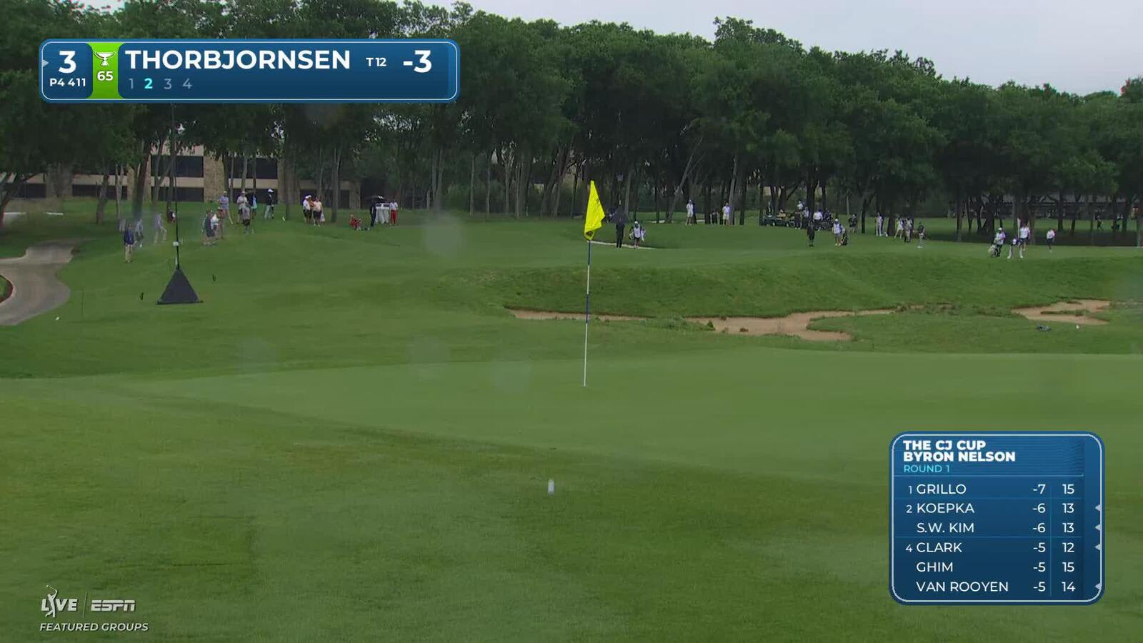 Michael Thorbjornsen holes out for birdie from 39-feet on No. 3 at THE CJ CUP