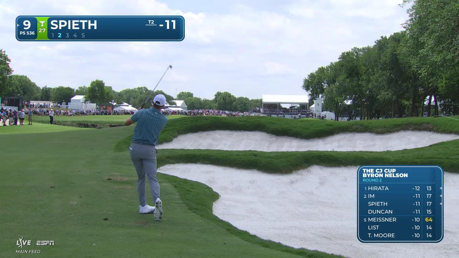 Jordan Spieth sinks 4-foot birdie putt on No. 9 at THE CJ CUP