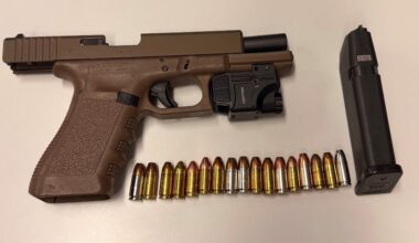 Seized Handgun with ammunition