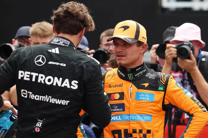 Lando Norris, McLaren, George Russell, Mercedes