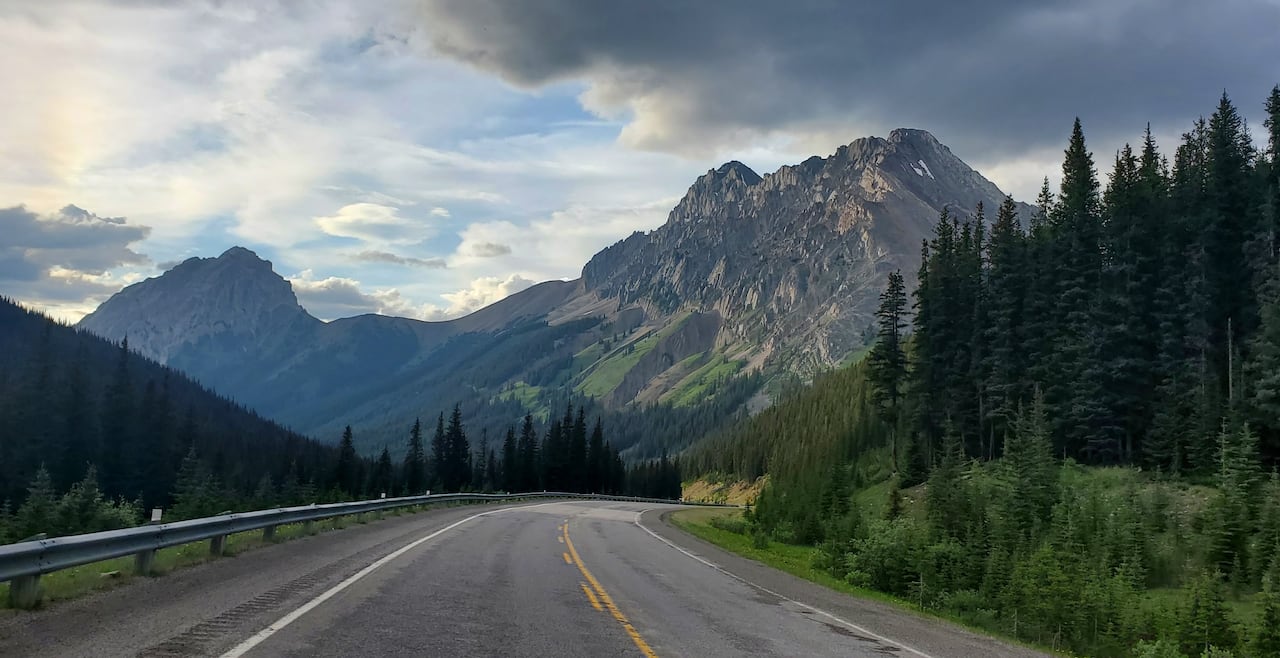 A stretch of mountainous highway.