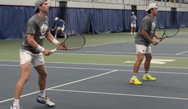 Scruggs, Fox/Sieben Conclude Season in NCAA Championships First Round for No. 13 WashU Men's Tennis