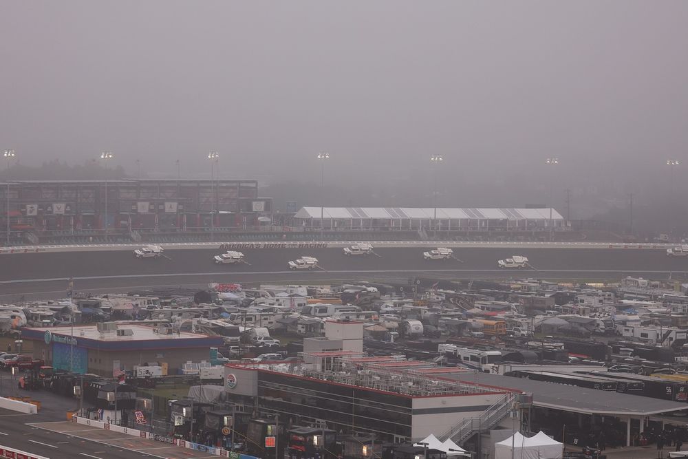 Rain and fog at Charlotte Motor Speedway