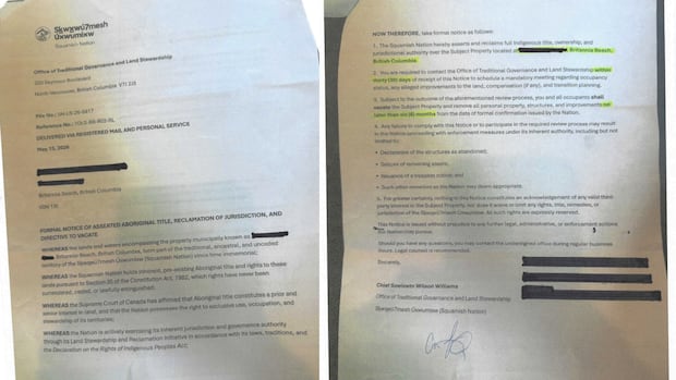 Squamish Nation warns of fake letter ordering homeowners to vacate property