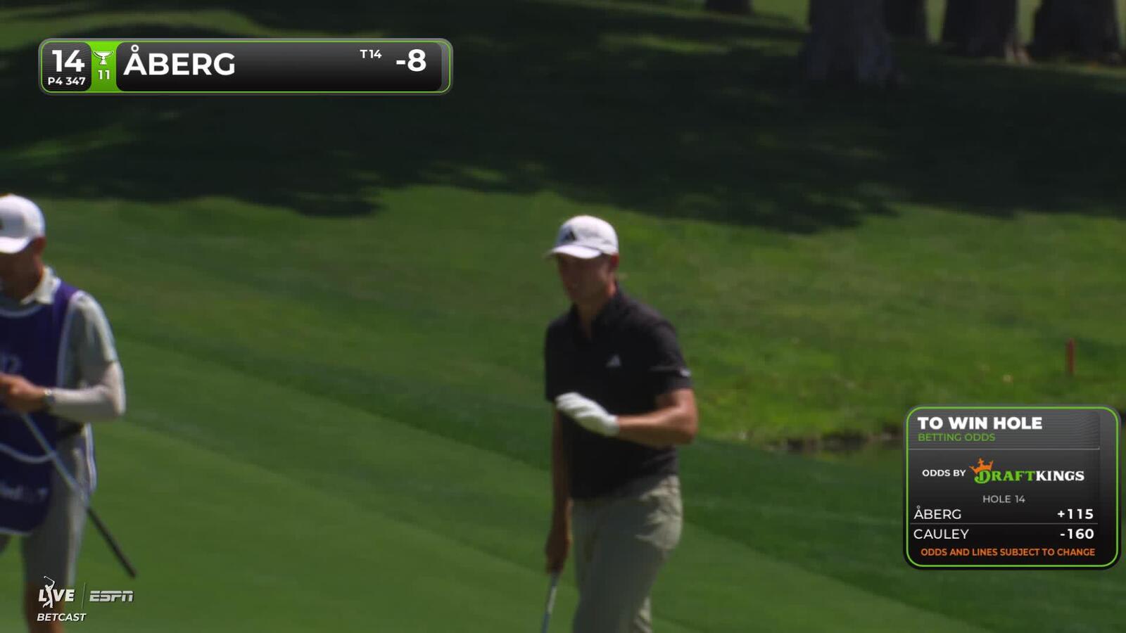 Ludvig Åberg sinks 7-foot birdie putt on No. 14 at Truist Championship