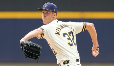 Brewers' Misiorowski sets record with 57 100-mph pitches in game since tracking era began in 2008