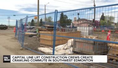 Construction crews create crawling commute in southwest Edmonton