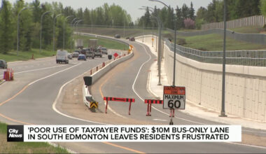 ‘Poor use of taxpayer funds’: $10M dedicated bus lane in South Edmonton leaving residents frustrated