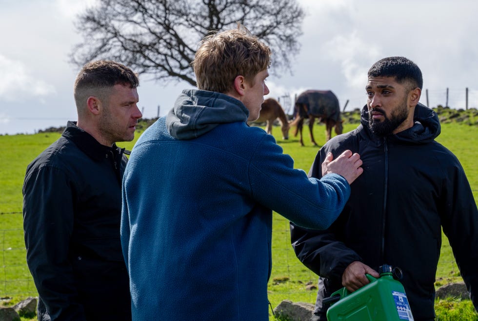 Robert Sugden, Aaron Dingle, Kammy Hadiq, Emmerdale robert sugden, aaron dingle, kammy hadiq, emmerdale