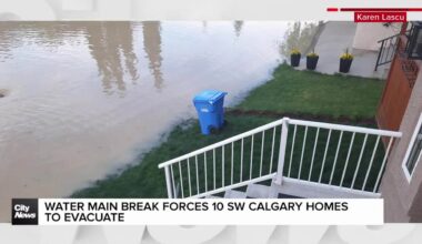 Water main break forces 10 SW Calgary homes to evacuate