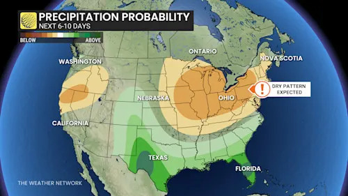 North America precipitation pattern next 6 to 10 days