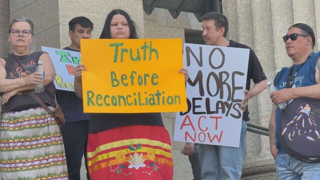 Survivors, Indigenous leaders march in Winnipeg calling for continued residential school healing supports