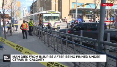 Man dies from injuries after being pinned under CTrain in Calgary