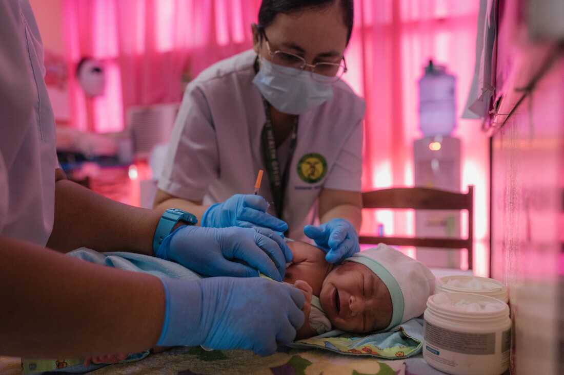 February 28, 2025— Agusan del Norte, Philippines. Nurses at the Agusan del Norte Provincial Hospital record births, perform initial vital checkups on the date of the first recorded birth, and administer the first vaccinations for newborns in the maternity ward. Photo Credit: Juan Arredondo