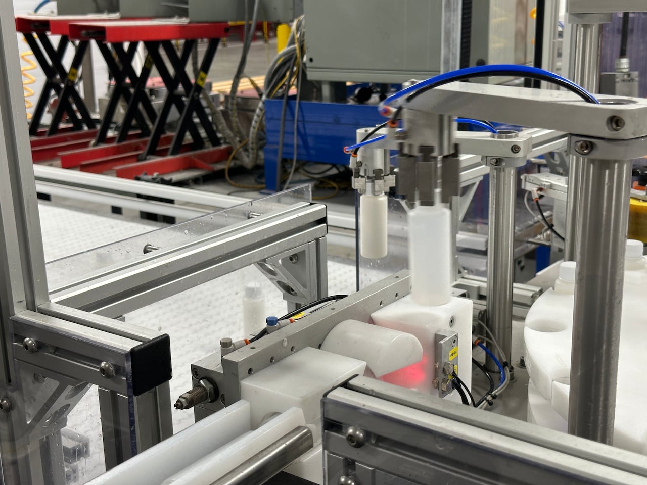 Bottles being made.