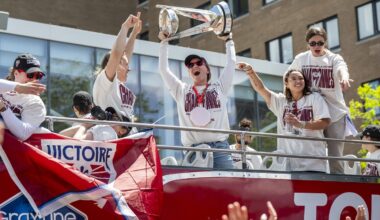 ‘So much love’: Montreal Victoire celebrate cup win with parade, beers and a tuba