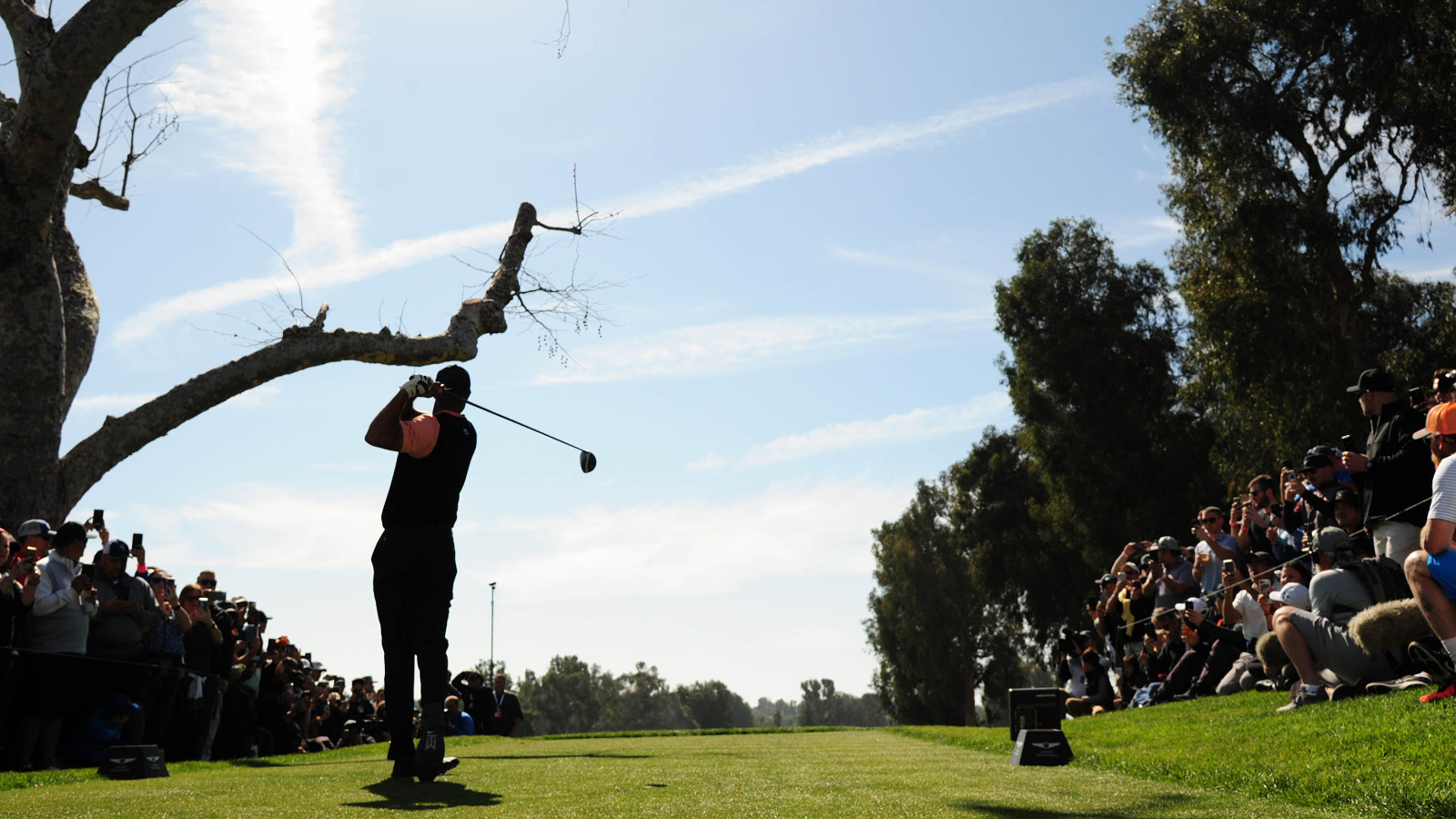 Tiger Woods playing golf at Riviera Country Club
