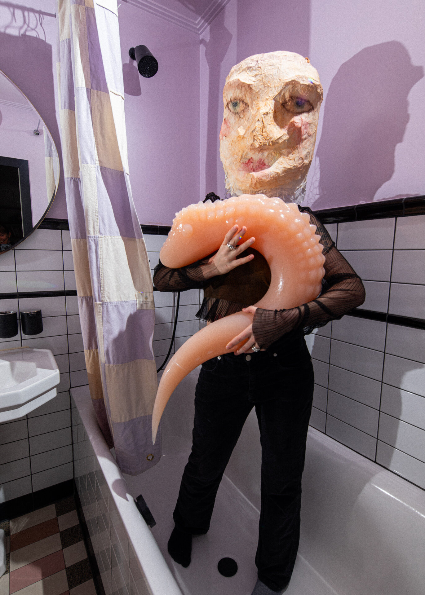 family of soft, pale pink creatures imagines an alternative way of animal companionship - 2