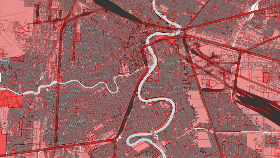 A snapshot of the map unveiled Tuesday by several Winnipeg groups purports to show how the city's no-encampment bylaw enforcement protocol announced last fall effectively renders the entire city off limits to those living in tents on the street.