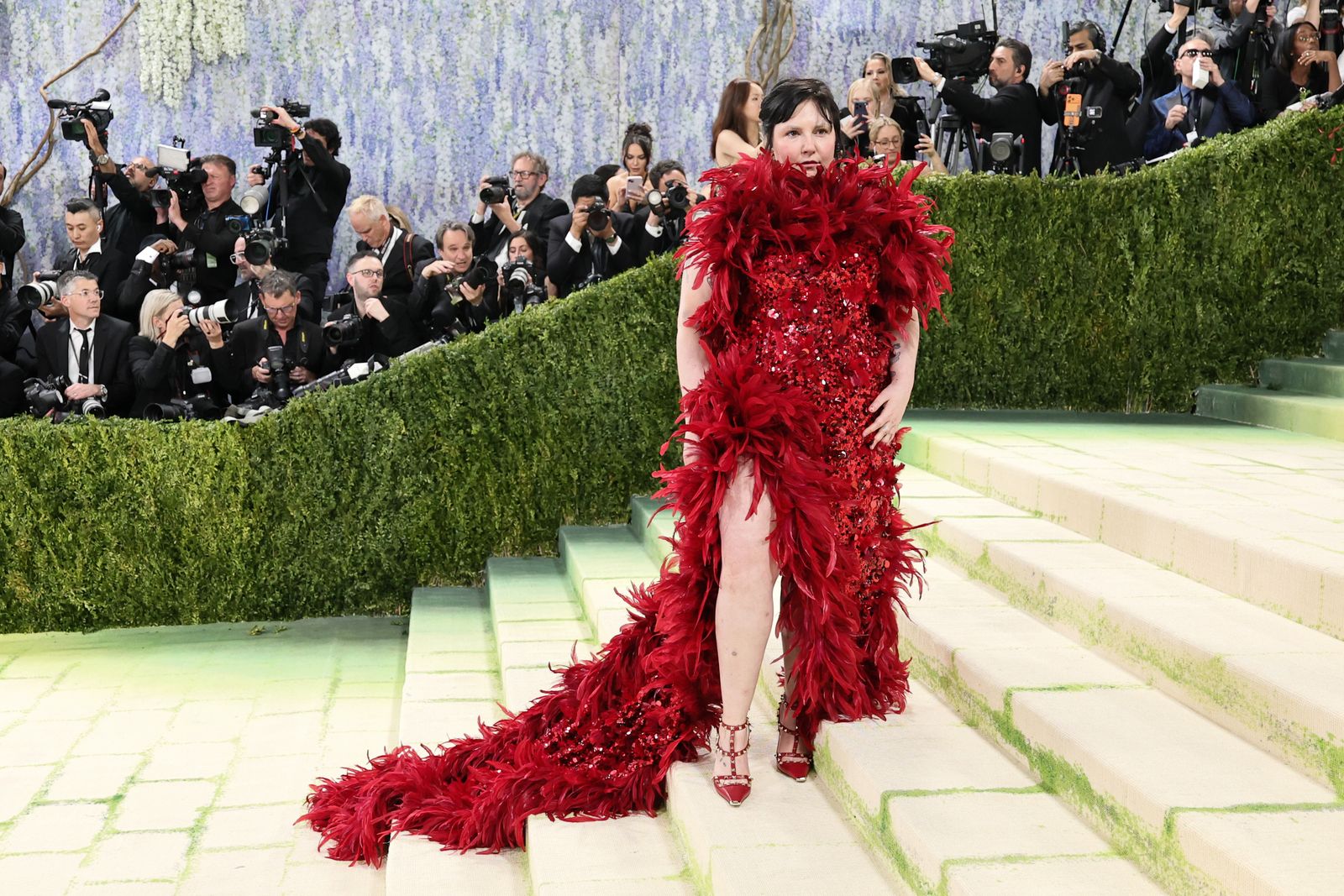 Image may contain Lena Dunham Jake Kasdan Mike Kelly Joan Osborne Bidita Bag Adult Person Wedding Fashion and Baby