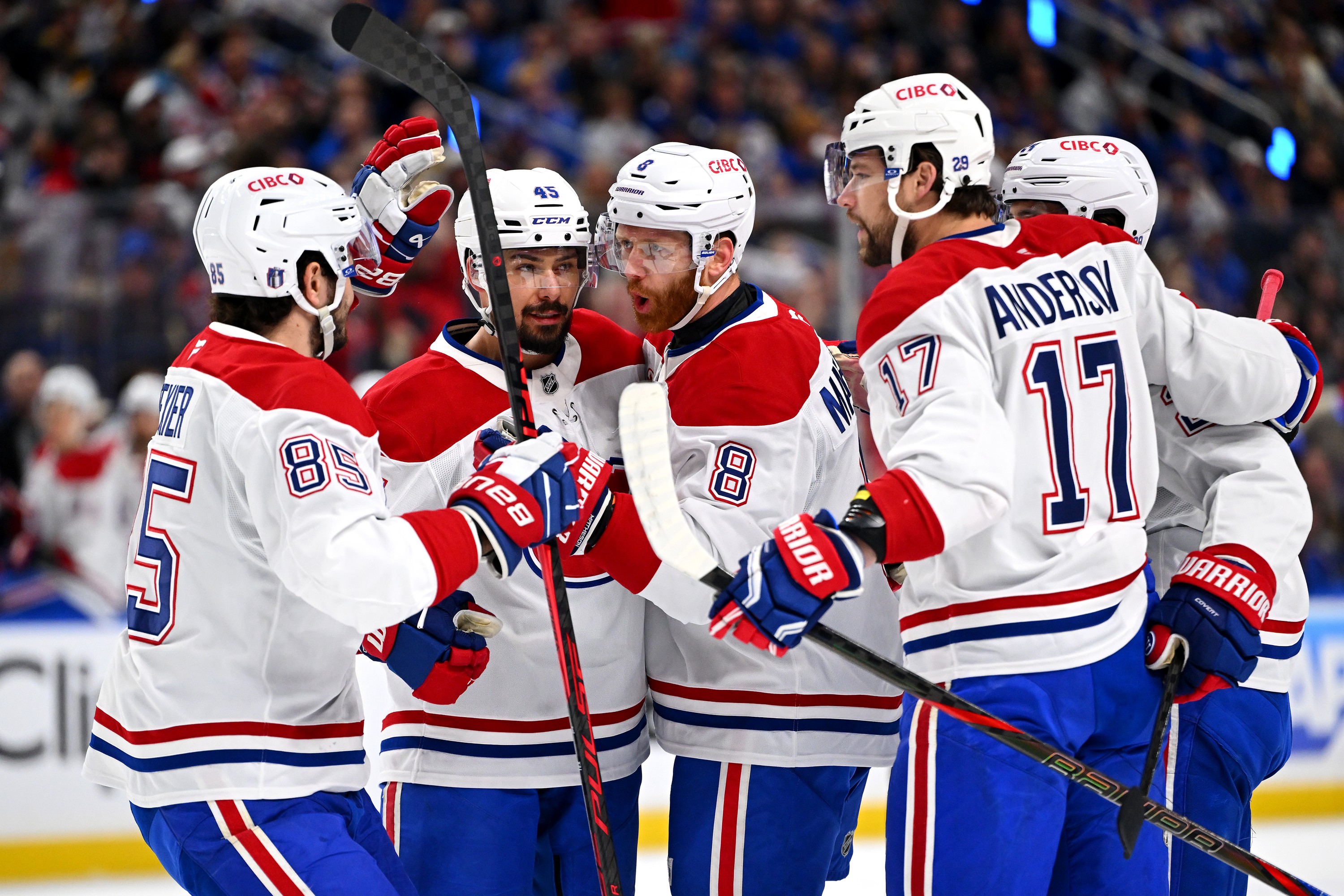 Canadiens players on the ice 