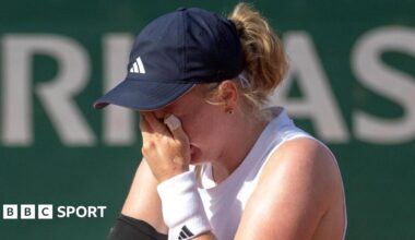 Francesca Jones is emotional after winning her French Open first round match